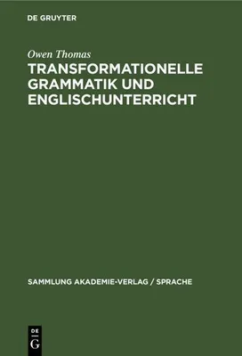 Produktbild von Transformationelle Grammatik und Englischunterricht
