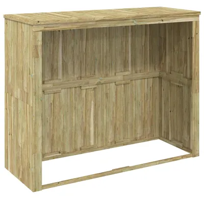Image de Espace de rangement pour poubelles, en bois de pin imprégné