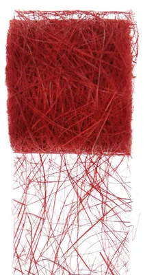Produktbild von Dekoband ABACA, Pflanzenfaser-Band, Raffia/Sisal 7cm/5m Rot