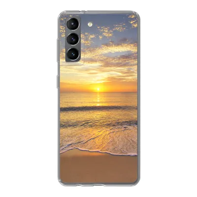 Produktbild von MuchoWow® Handyhülle Schutzhülle Hülle für Samsung Galaxy S21 Strand - Sonnenuntergang - Meer Silikon Softcase Handy Hülle - Softcase
