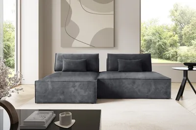 Produktbild von Furnisell Modular Cord Ecksofa Sofa "LUCCA", Dunkelgrau