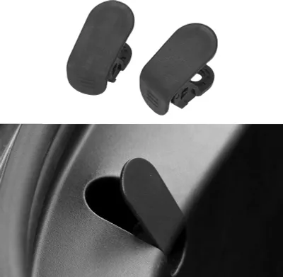 Image de 2 crochets de fixation avant pour coffre, noirs, avec tournevis de rechange pour Tesla Model 3 2016-2019