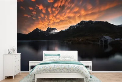 Produktbild von MuchoWow® Fototapete für Wohnzimmer oder Schlafzimmer Wandtapete Vinyl Motivtapete Cradle Mountain in Tasmanien nach Sonnenuntergang - 390x260 cm - Papiertapete