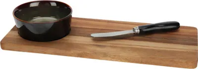 Obrázok produktu pre Servírovacia sada s hnedou miskou a nožom