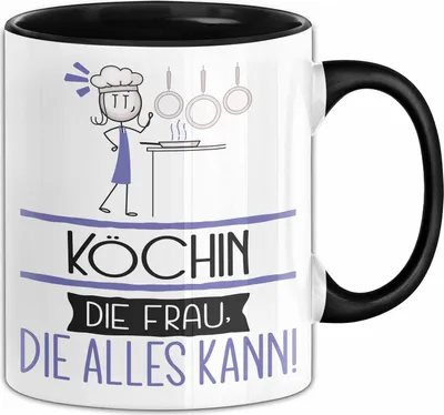 Produktbild von Köchin Geschenk Tasse Becher Die Frau Die Allen Kann Geschenkidee für eine Köchin Lustig (Schwarz)