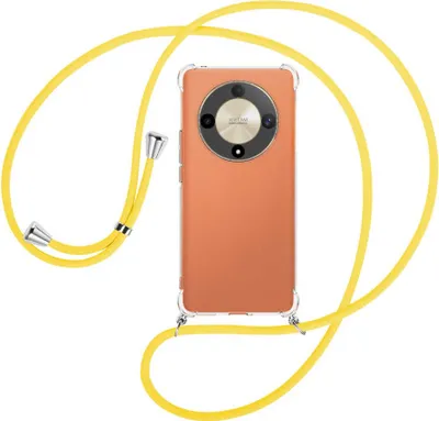 Produktbild von Handykette Backcover-Schutzhülle mit Band (Metall silberfarben) für Honor X9b (6.78'') - gelb