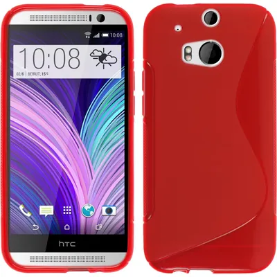 Produktbild von PhoneNatic Case kompatibel mit HTC One M8 - rot Silikon Hülle S-Style Cover