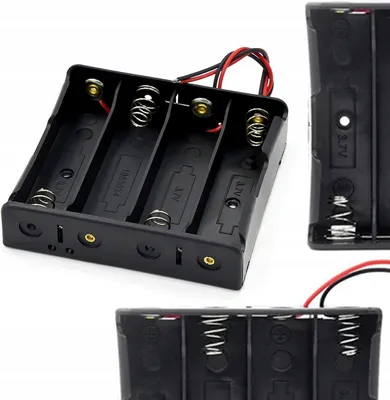 Produktbild von Rosfix Batteriehalter 4x18650 – Offener Batteriekäfig | 100mm Anschlusskabel | Für DIY-Projekte und Anwendungen | Batteriezubehör