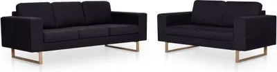 Obrázek produktu pro vidaXL 2dílná sedací souprava Fabric Black