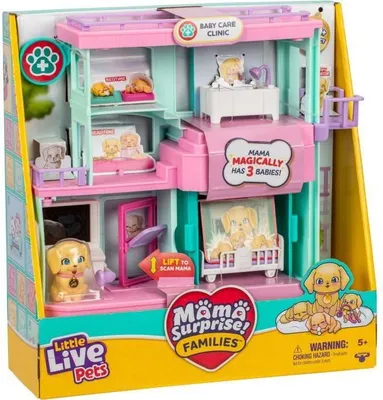 Zdjęcie produktu dla Klinika Weterynaryjna Little Live Pets Mama Surprise, Akcesoria, Magiczne Narodziny, Winda, Wanna, USG, 5+ lat