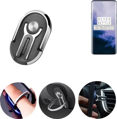 Produktbild von K-S-Trade 3in1 Smartphone-Ring Handy-Ring kompatibel mit OnePlus 7T Pro McLaren Edition Fingerhalterung  Handyring Tischständer