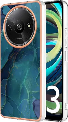 Immagine prodotto di Custodia per Xiaomi Redmi A3, custodia in silicone TPU a fantasia, paraurti antiurto Verde scuro