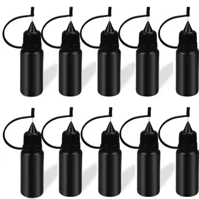 Präzisionsspitzen-Applikatorflaschen, 10er-Pack, 13 ml, schwarz