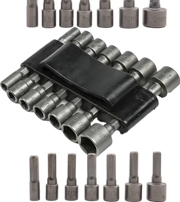 Produktbild von Stecknuss Bit Nuss Set 14-teilig Außensechskant 5-12mm Steckschlüssel Bitsatz