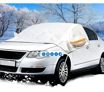 Productafbeelding van Windscherm voor de voorruit van een auto, winterbescherming, inclusief afdekking voor de zijspiegels, afmetingen 240 x 148 cm