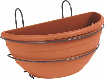 Produktbild von Jardifer 330-043 Halbschale + Haken zum Einhängen 35cm, terracotta