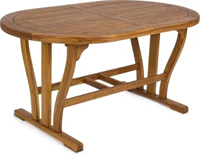 Produktbild von Ausziehbarer ovaler Gartentisch aus Holz 90x150–200 Noemi YES