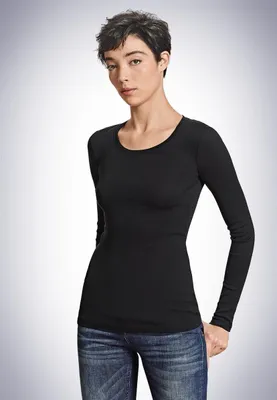 Produktbild von Schiesser Damen Shirt 1/1 - Berta Gr. 38 schwarz