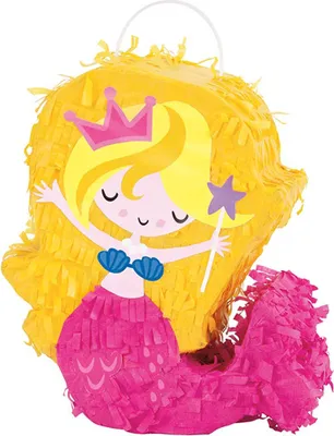 Produktbild von Unique Pinata Meerjungfrau für Kindergeburtstag & Party, ca. 17,1 cm x 19 cm