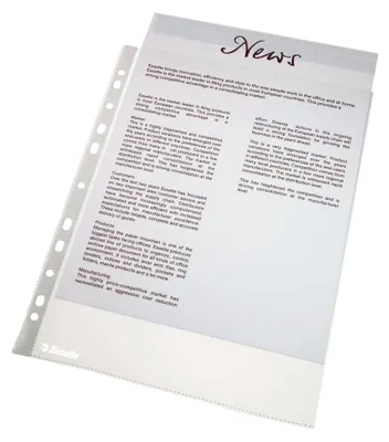 Obrázek produktu pro Esselte 56094, A4, Průhledná, Polypropylen (PP), Portrét, 0,038 mm, 230 mm