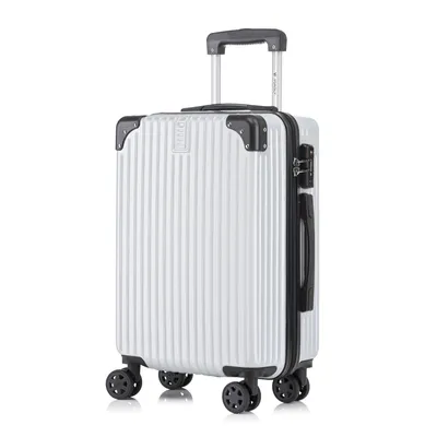 Produktbild von yonsly Premium Reisekoffer TSA-Schloss,YKK-Reißverschluss Hartschalen-Koffer Trolley Kabinenkoffer Rollkoffer Suitcase Handgepäck (Silber, M)