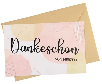 Productafbeelding van Set van 20 Dankkaarten met Kraftpapier Enveloppen en Stickers