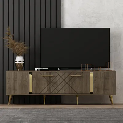 Produktbild von Skye Decor, Detas - Walnut, Gold, TV-Schränke, Nussbaum, 150 x 48,2 x 35 cm