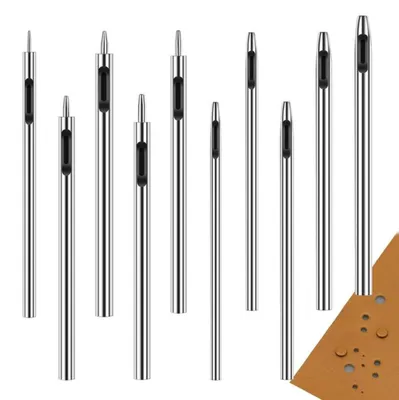 Produktbild von Locheisen Set 10 Stück Stahl Hohl Puncher Runde Locher 0,5-3,5 mm