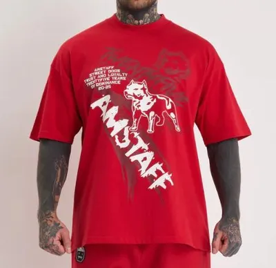 Zdjęcie produktu dla Męska koszulka Amstaff Narek T-Shirt, kolor czerwony, rozmiar 3XL