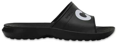 Produktbild von CROCS CLASSIC GRAPHIC SLIDE Damen schwarz antibakterielle Flip-Flops 36,5