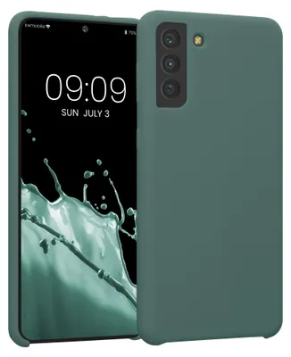 Produktbild von kwmobile Handyhülle für Samsung Galaxy S21 Plus Hülle - Case Silikon - Kabelloses Laden - Schutzhülle Cover in Moosgrün