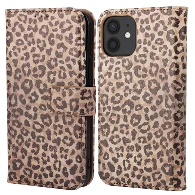 Productafbeelding van imoshion Design Bookcase voor de Apple iPhone 12 (Pro) - Leopard Mood