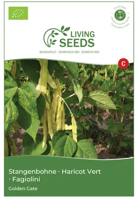 Produktbild von Stangenbohne Golden Gate 13.6g Saatgut von Living Seeds