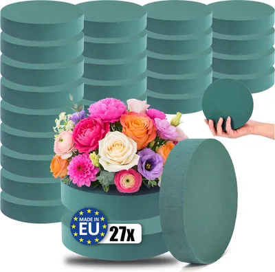 Produktbild von com-four® 27x Steckmasse für Blumengestecke - Für Frischblumen - 16 x 3,5 cm