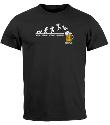 Produktbild von Herren T-Shirt Bier Alkohol Saufen Bierglas, Grafik, Aufdruck Fun-Shirt Spruch lustig Wochenende Moonworks® schwarz M