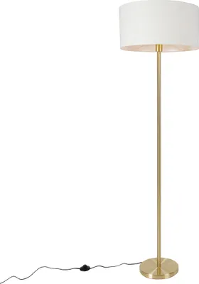 Produktbild von Stehleuchte Messing mit Schirm Weiß 50 cm Simplo