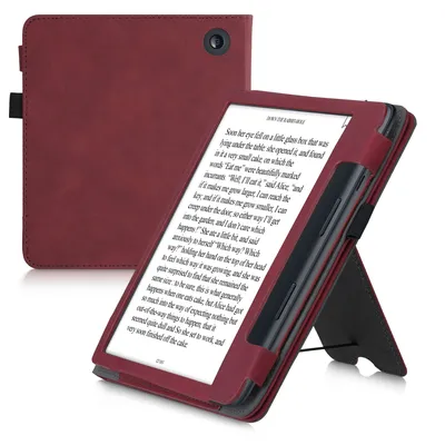 Produktbild von kwmobile Flip Hülle kompatibel mit Kobo Sage - Handschlaufe - Cover Dunkelrot