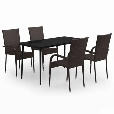 Produktbild von 5-tlg. Garten-Essgruppe Braun und Schwarz