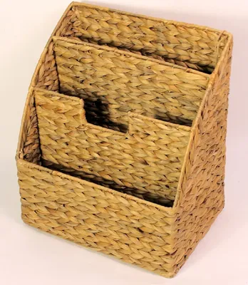 Produktbild von Neustanlo | Zeitungsständer | Wasserhyazinthe | 3 Fächer | 30 x 21 cm H 34 cm | Zeitungskorb
