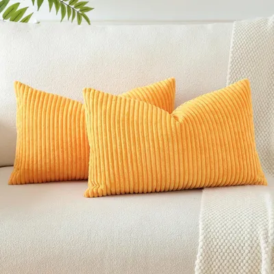 Immagine prodotto di Set di 2 federe per cuscini, 30x50 cm, arancione e giallo