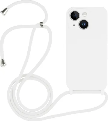 Produktbild von Mobigear Lanyard iPhone 15 Plus Silikon Handykette - Weiß