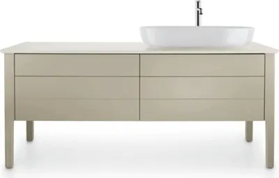 Zdjęcie produktu dla Duravit umywalka nablatowa LUV bez przelewu, ława z otworem na baterię, 800 x 400 mm, bez otworu na baterię, biała
