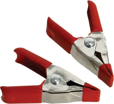 Produktbild von Toolland Leimklemmen, Metall, 50 mm (2"), 4 Stück, Schnellverschluss, rot