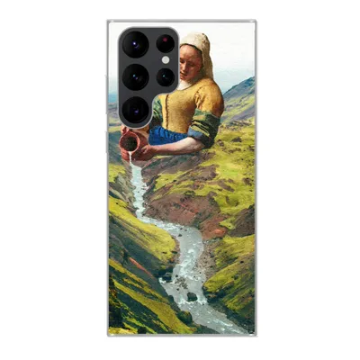 Produktbild von MuchoWow® Handyhülle Schutzhülle Hülle für Samsung Galaxy S22 Ultra Milchmädchen - Natur - Vermeer Silikon Softcase Handy Hülle - Abbildung