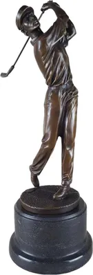 Produktbild von Bronzeskulptur Bronzefigur Sport Mann Herr Golfspieler
