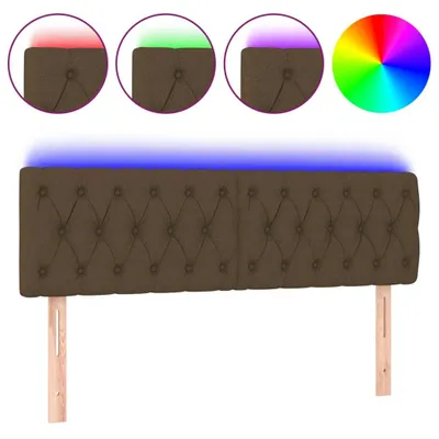 Produktbild von LED Kopfteil Dunkelbraun 160x7x78/88 cm Stoff