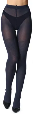 Image de Collants en coton pour femmes Bellivalini BLV-1116 (bleu foncé, taille L).