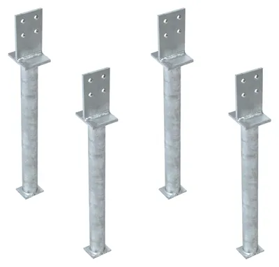 Image de Alberts 4xT-Postenenträger T Form Sabot de poteau Entretoise galvanisée à chaud Ancrage de poteau
