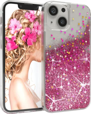 Produktbild von EAZY CASE - Glitzer Hülle kompatibel mit  Apple iPhone 13 Mini Glitzer Schutzhülle, Soft Case, Backcover Transparent mit Motiv
