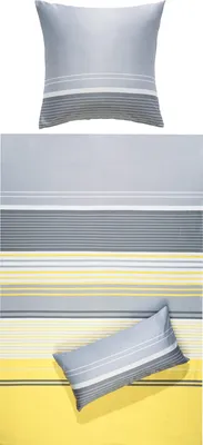 Produktbild von Erwin Müller Bettwäsche gelb-grau 1x 135x200 cm + 1x 80x80 cm